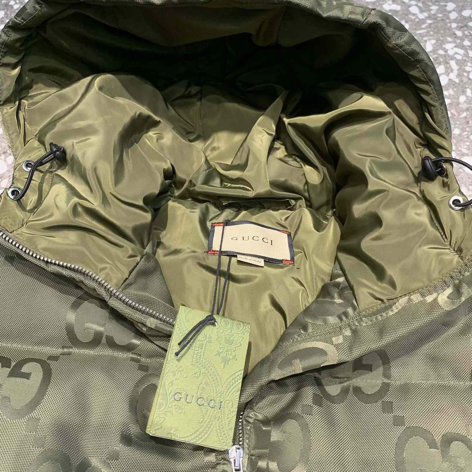 Gucci Jumbo GG Canvas Down Jacket - FashionPlug