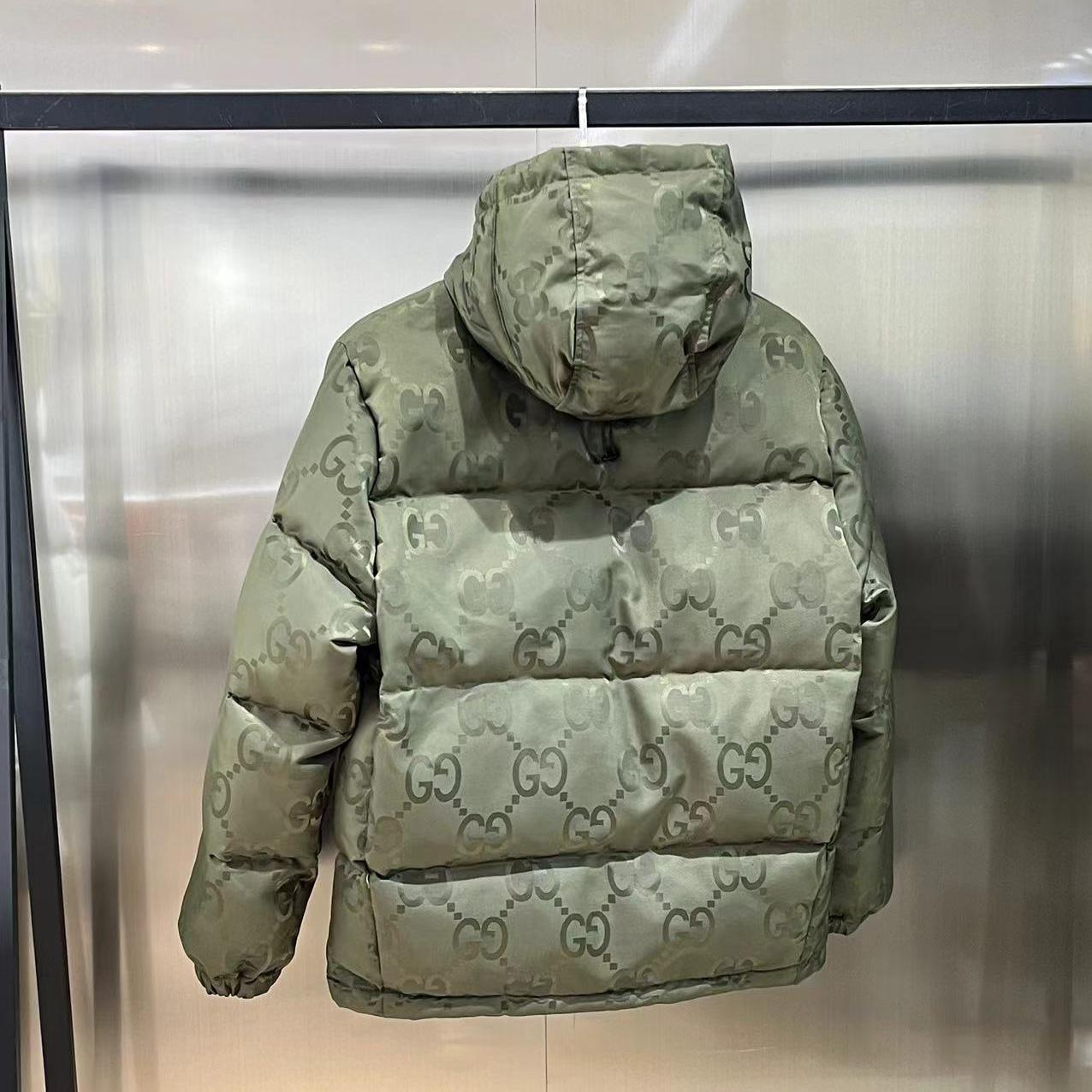Gucci Jumbo GG Canvas Down Jacket - FashionPlug