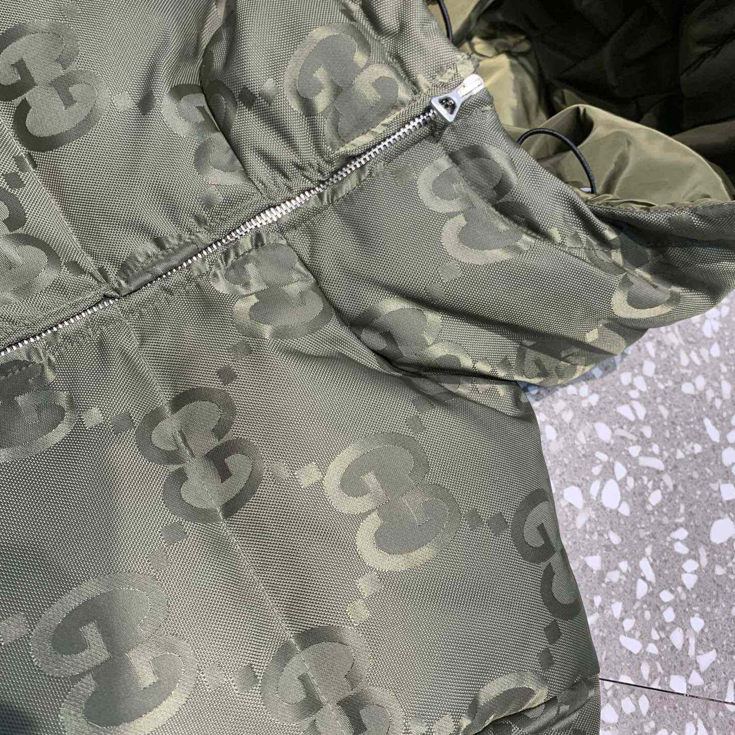 Gucci Jumbo GG Canvas Down Jacket - FashionPlug