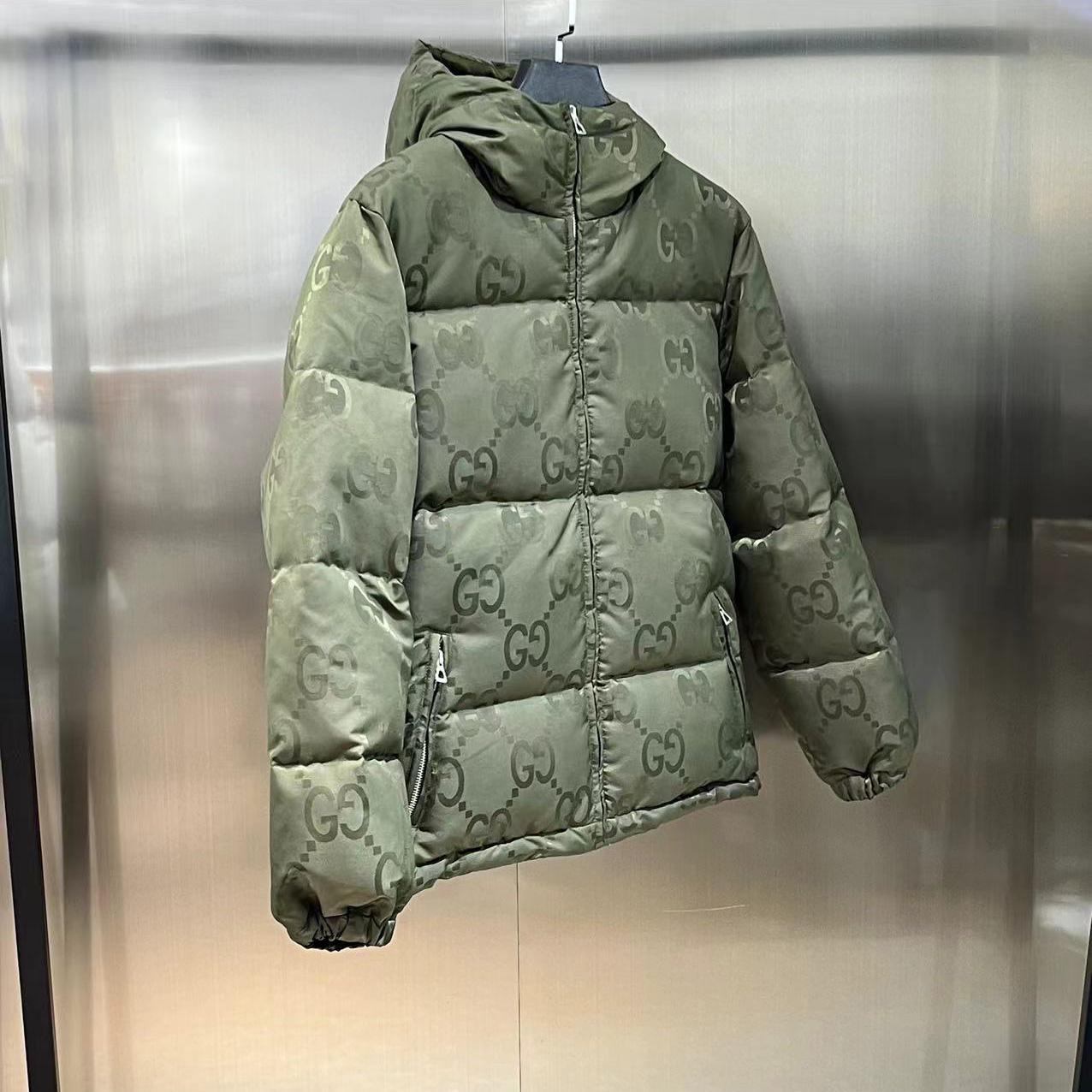 Gucci Jumbo GG Canvas Down Jacket - FashionPlug