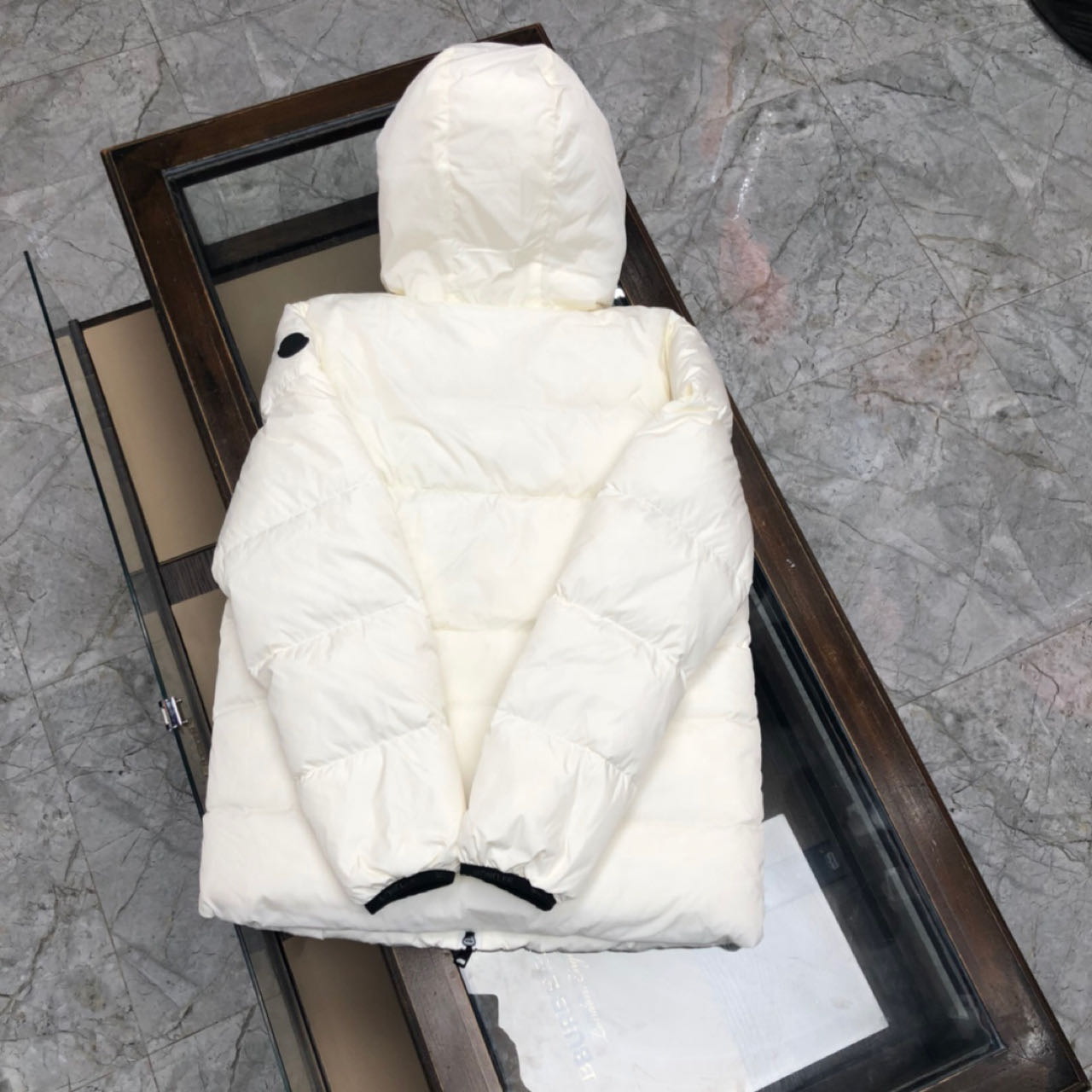 Moncler White Down Montcla Jacket - FashionPlug
