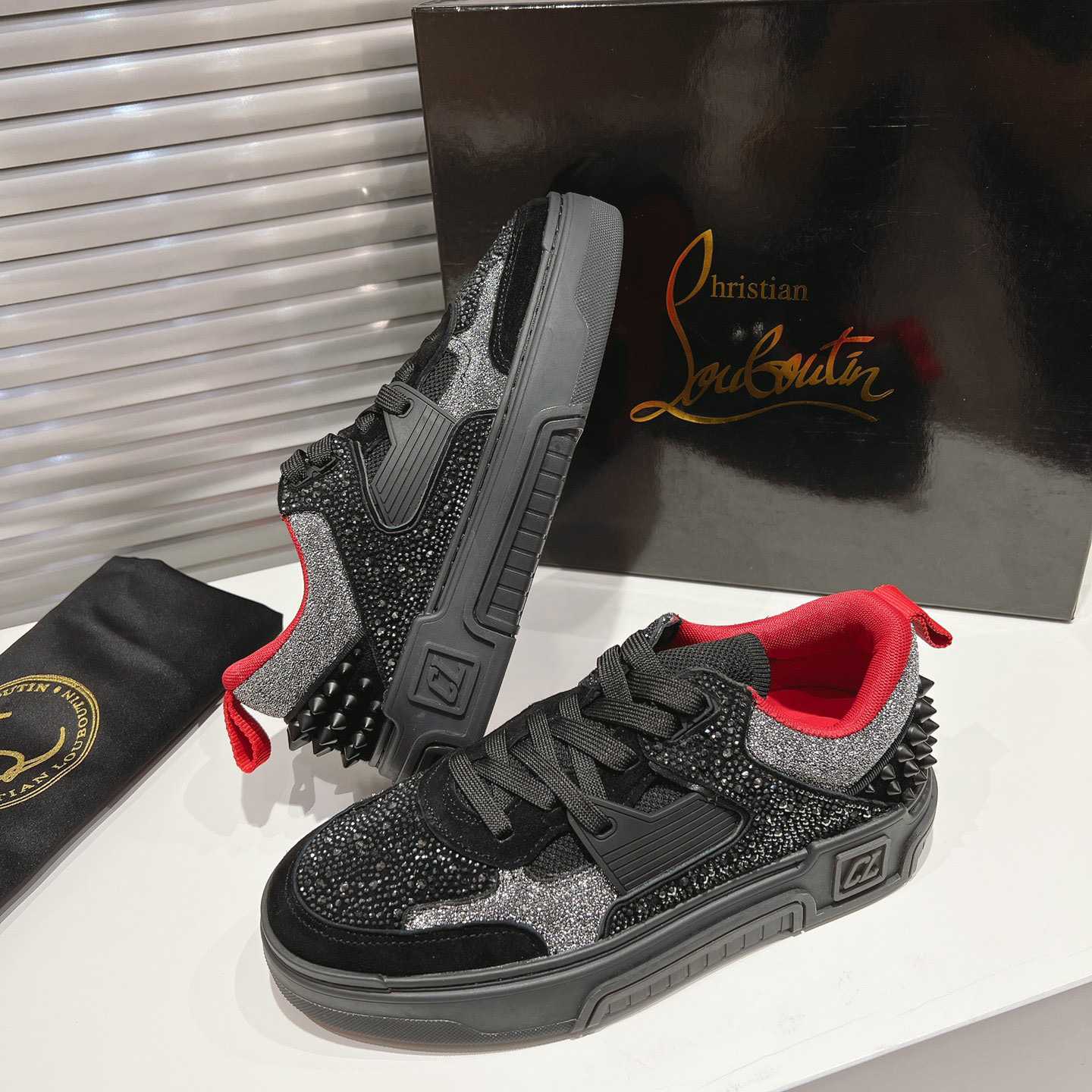 Christian Louboutin Astroloubi Strass Sneakers - FashionPlug