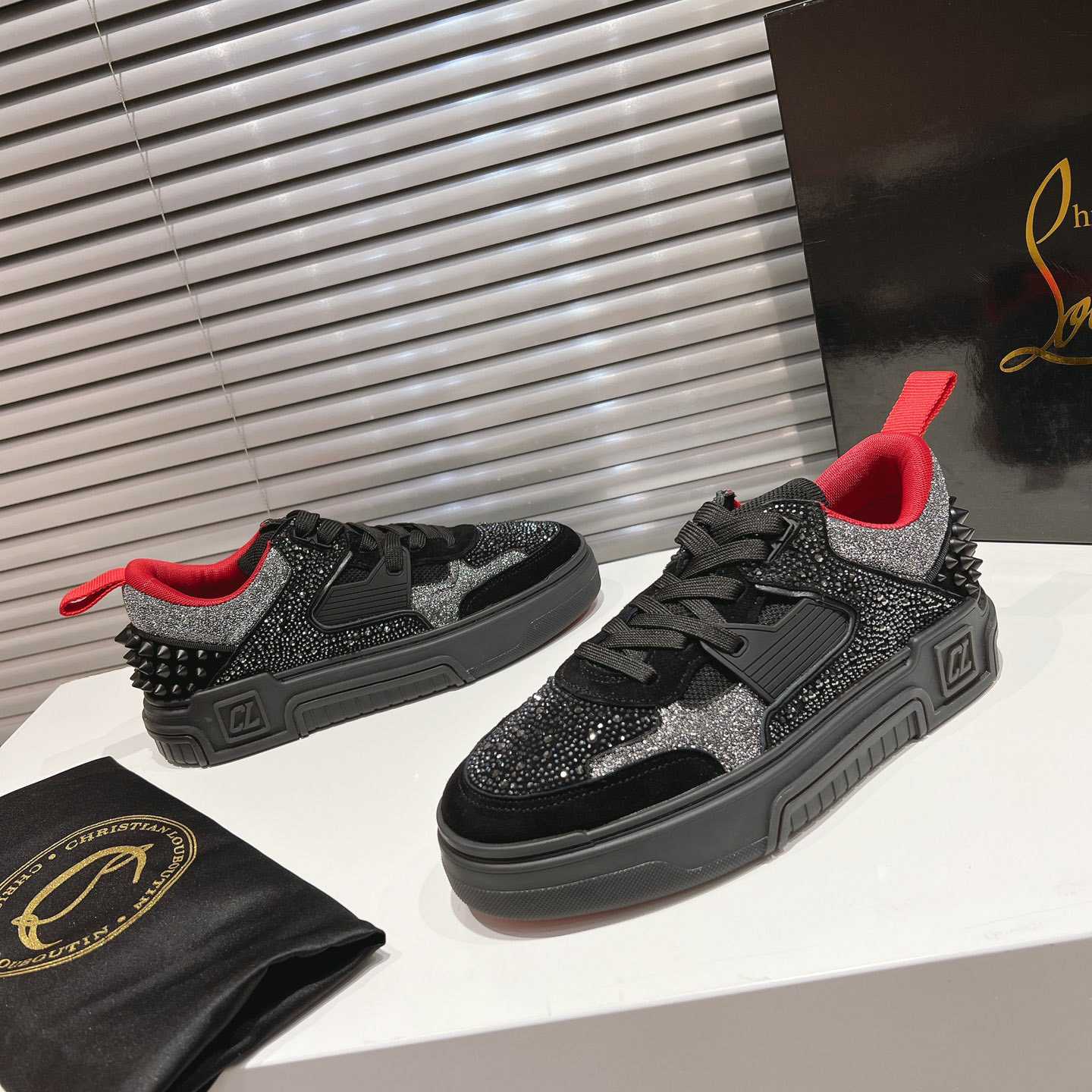 Christian Louboutin Astroloubi Strass Sneakers - FashionPlug