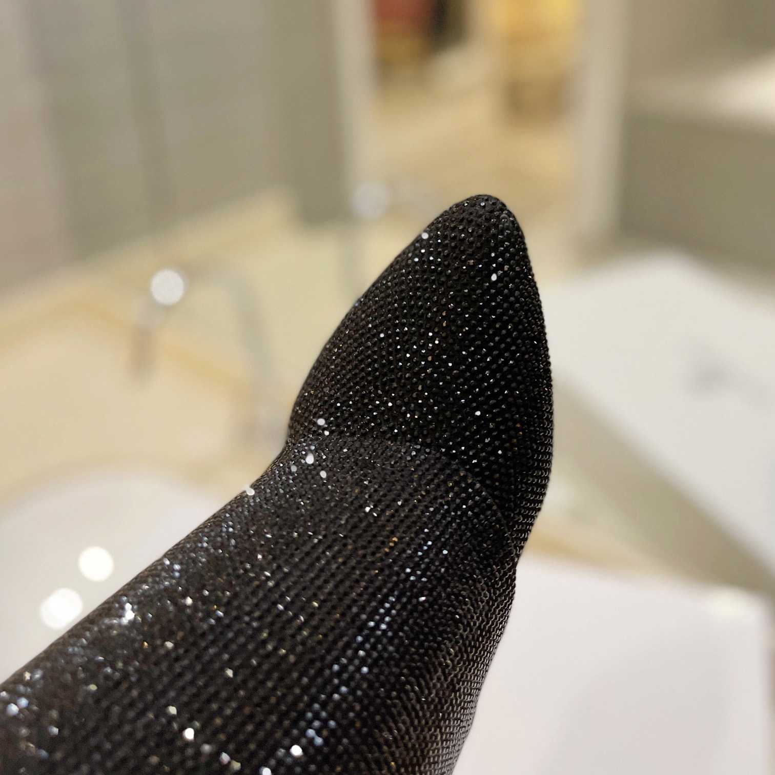 Givenchy Shark Lock Boots In Satin With Strass - FashionPlug