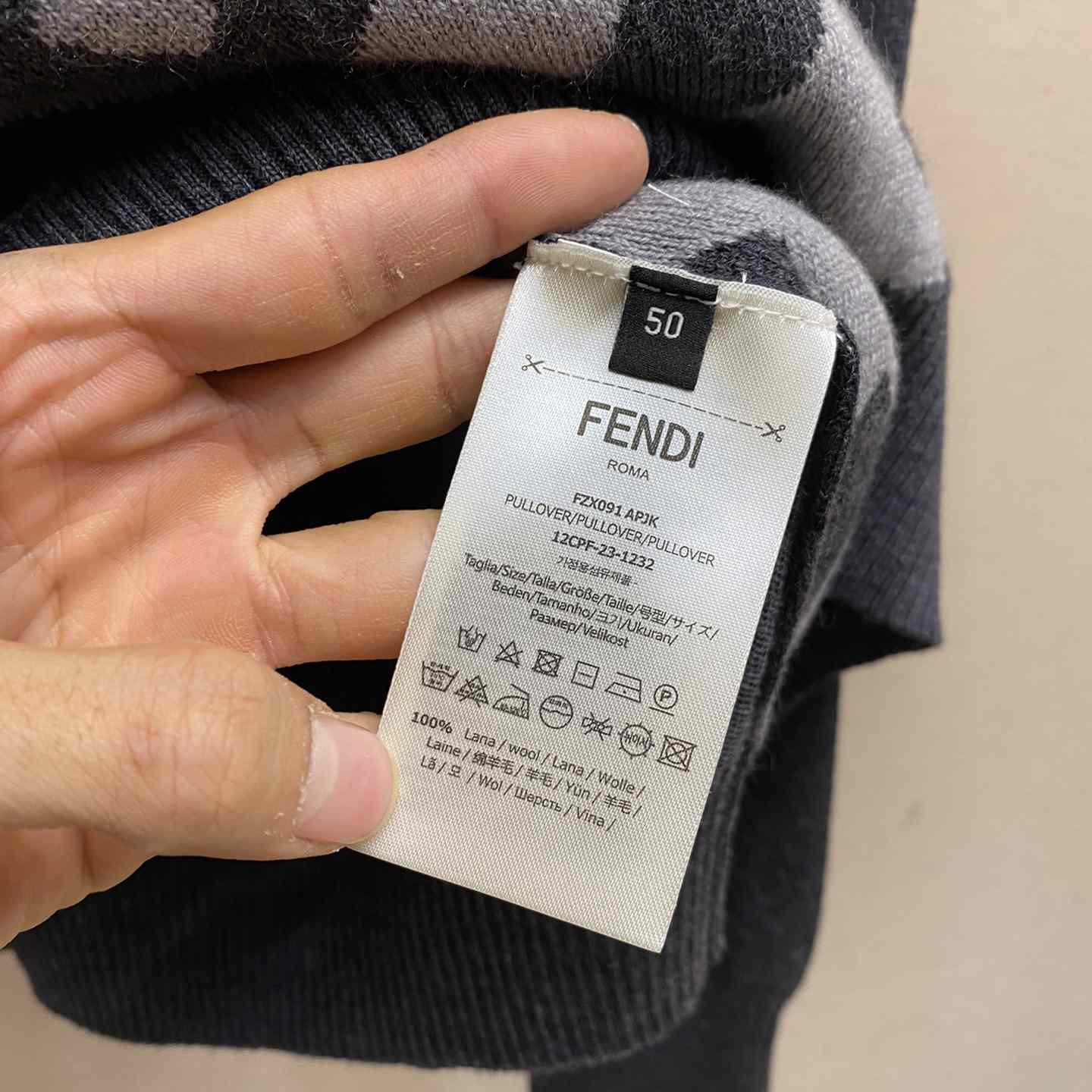 Fendi Gray Wool Sweater - FashionPlug