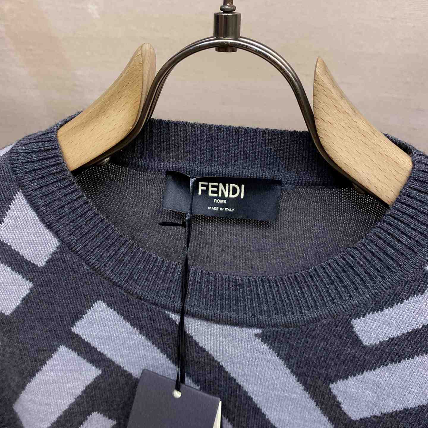 Fendi Gray Wool Sweater - FashionPlug