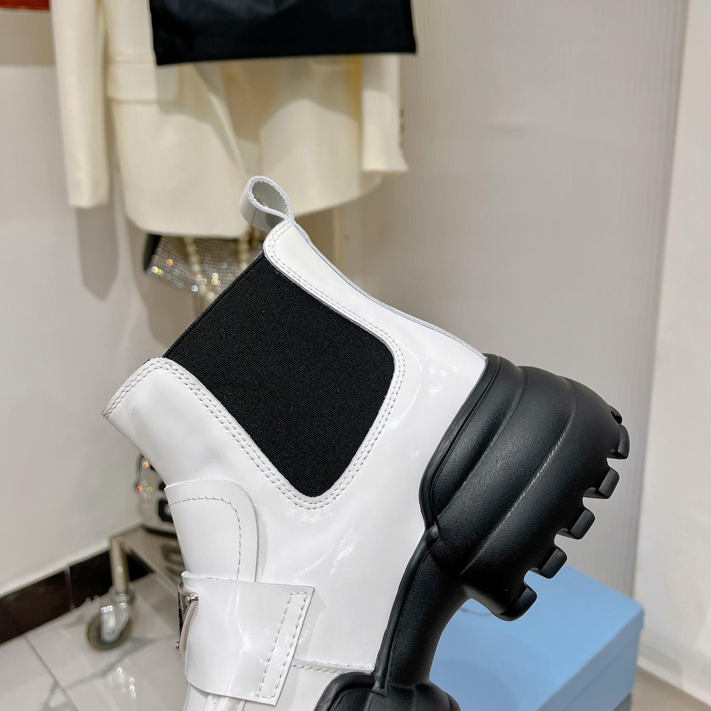 Prada Monolith Brushed Leather Flatform Loafers - FashionPlug