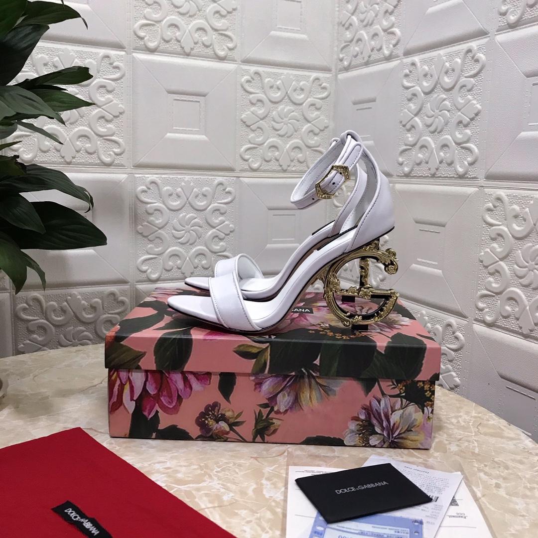 Dolce & Gabbana Nappa Leather Sandals With Baroque DG Detail - FashionPlug