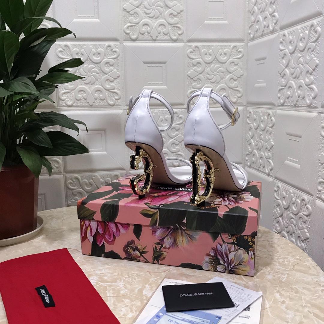 Dolce & Gabbana Nappa Leather Sandals With Baroque DG Detail - FashionPlug