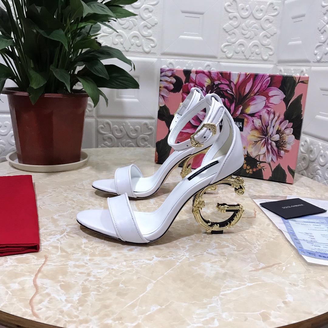 Dolce & Gabbana Nappa Leather Sandals With Baroque DG Detail - FashionPlug