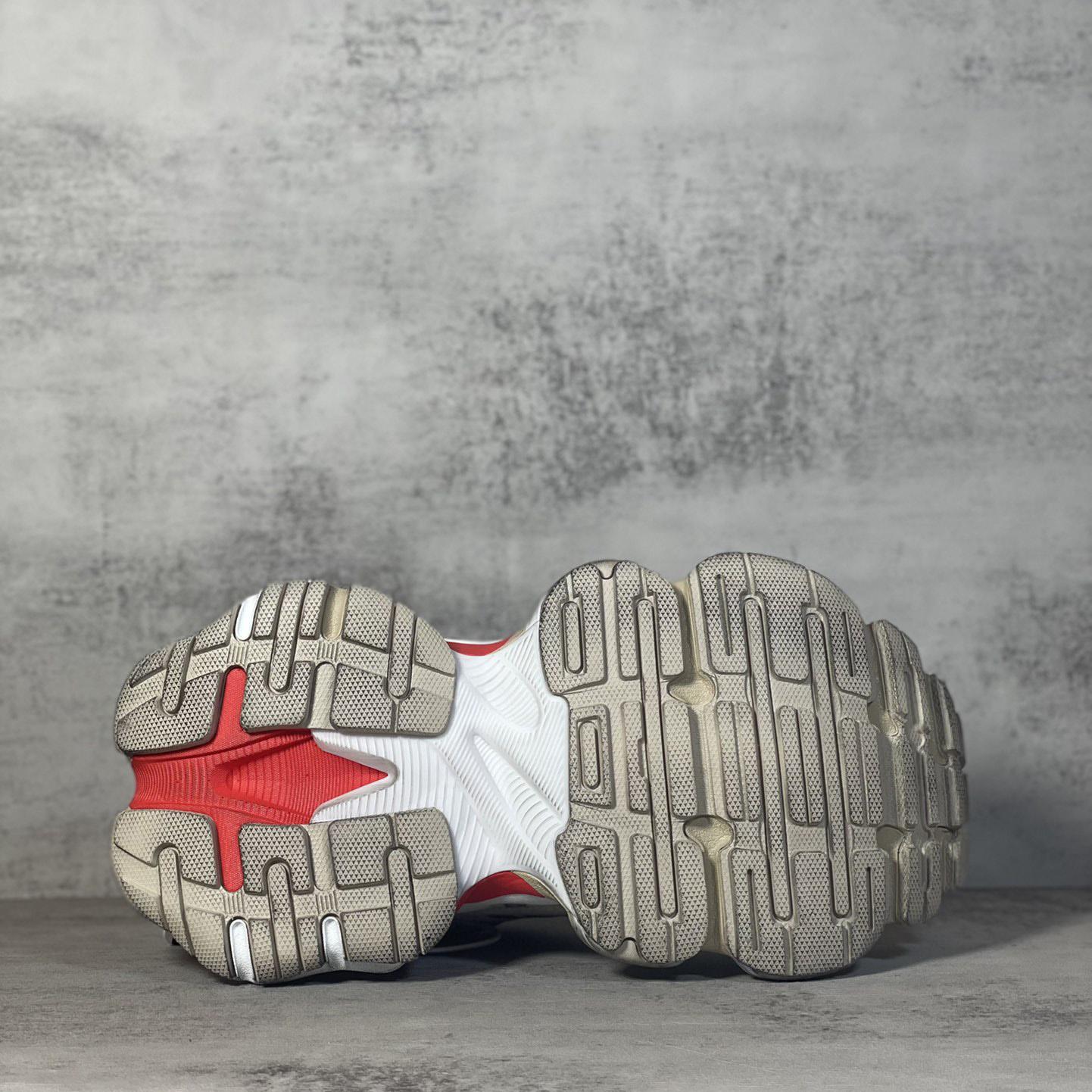 Balenciaga Cargo Sneaker In Beige, Grey And Red - FashionPlug