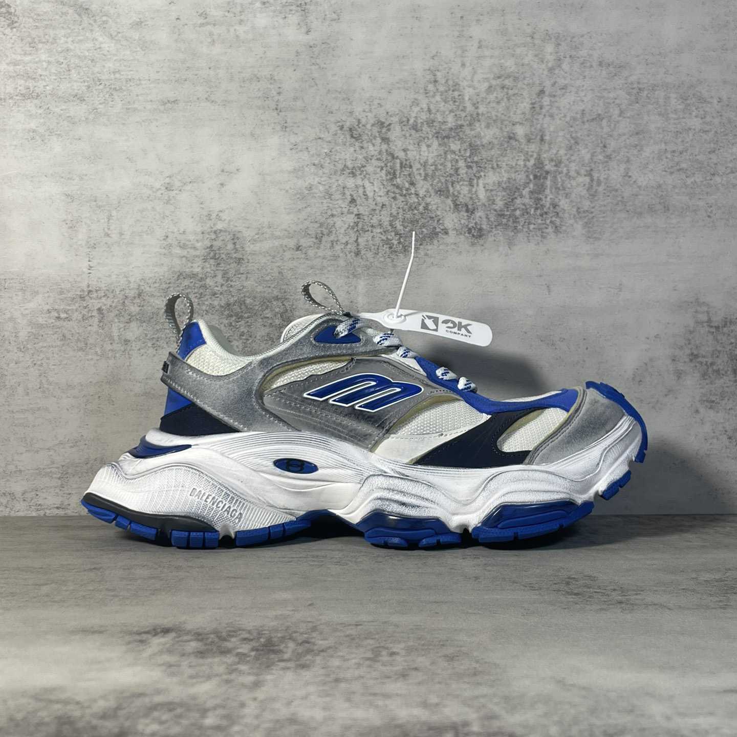 Balenciaga Cargo Sneaker In Grey,White And Blue  - FashionPlug