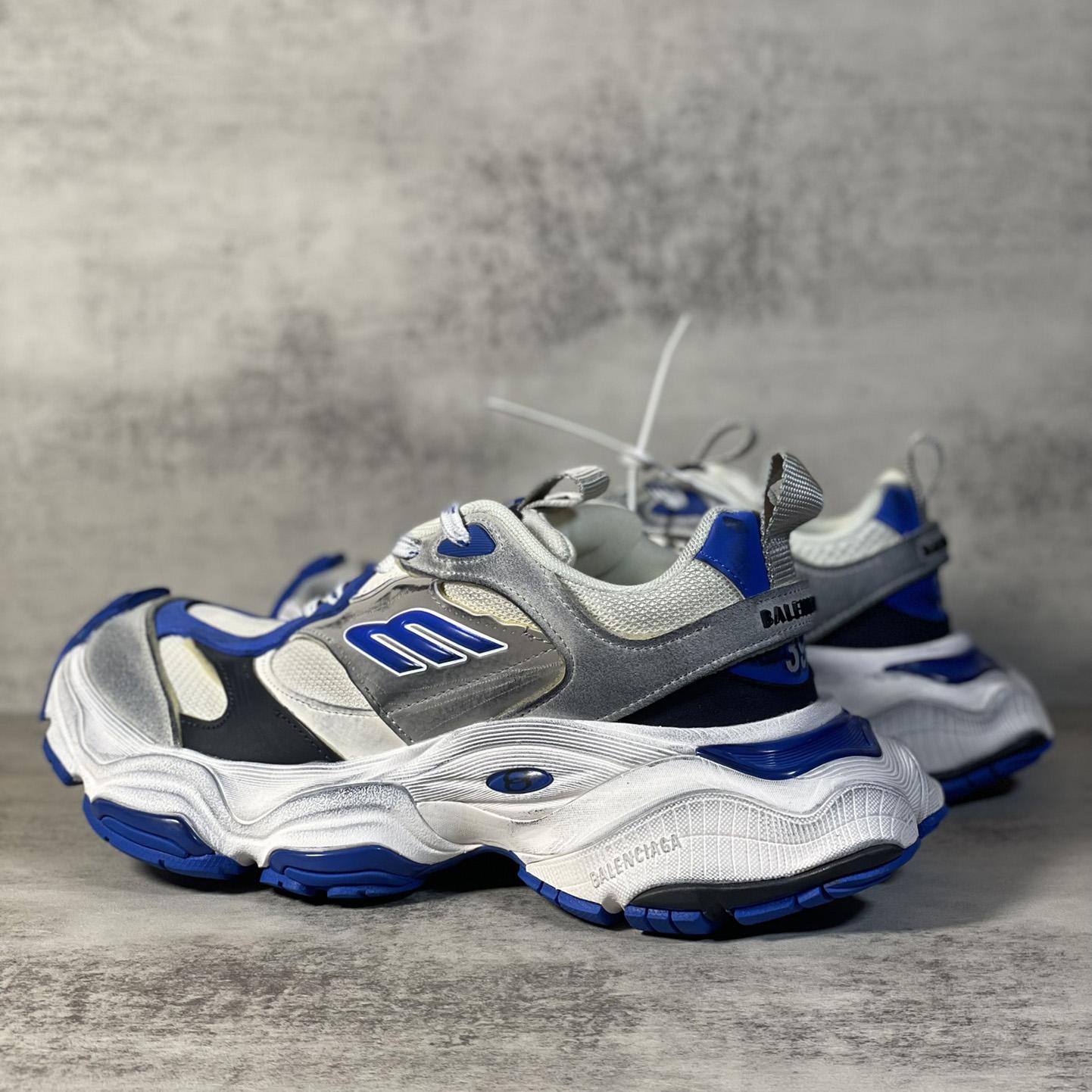 Balenciaga Cargo Sneaker In Grey,White And Blue  - FashionPlug