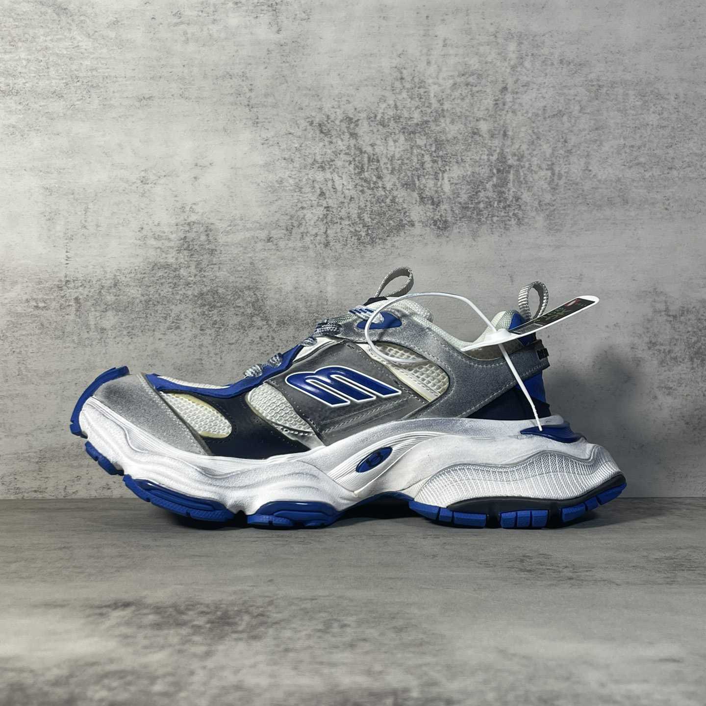 Balenciaga Cargo Sneaker In Grey,White And Blue  - FashionPlug