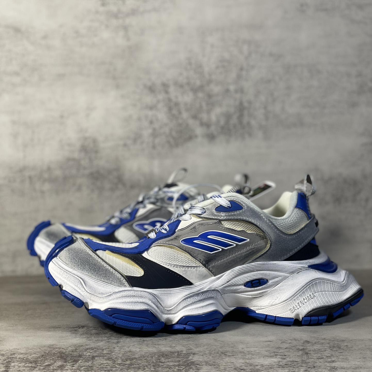 Balenciaga Cargo Sneaker In Grey,White And Blue  - FashionPlug