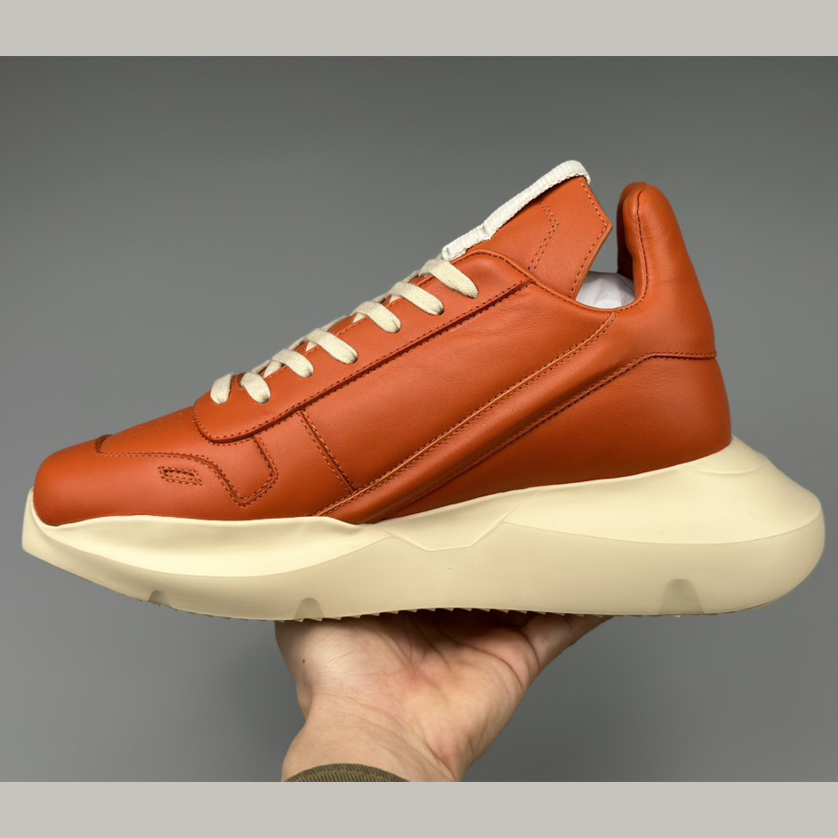 Rick Owens Geth Leather Sneakers - FashionPlug