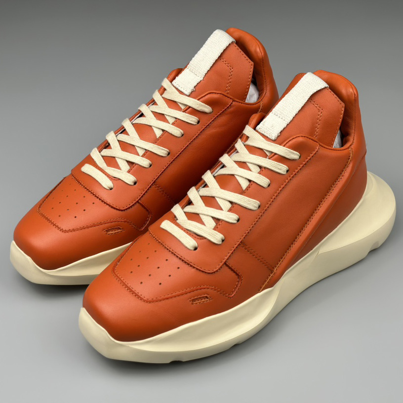 Rick Owens Geth Leather Sneakers - FashionPlug