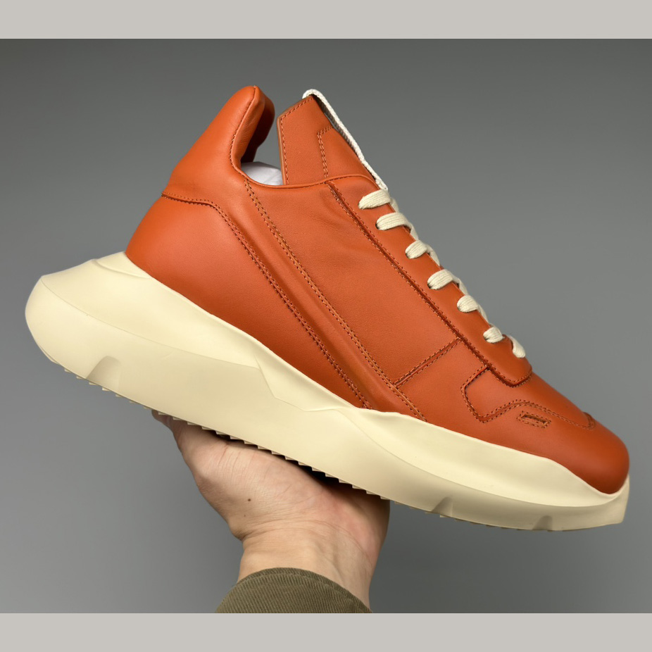 Rick Owens Geth Leather Sneakers - FashionPlug