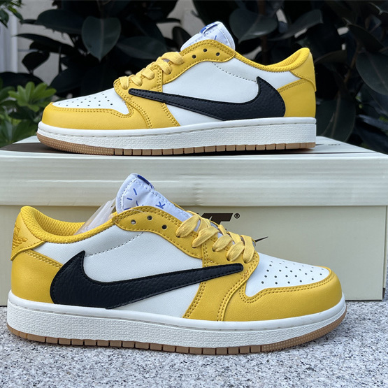 Travis Scott x Air Jordan 1 Low “Canary”  Sneaker   DZ4137-700 - FashionPlug