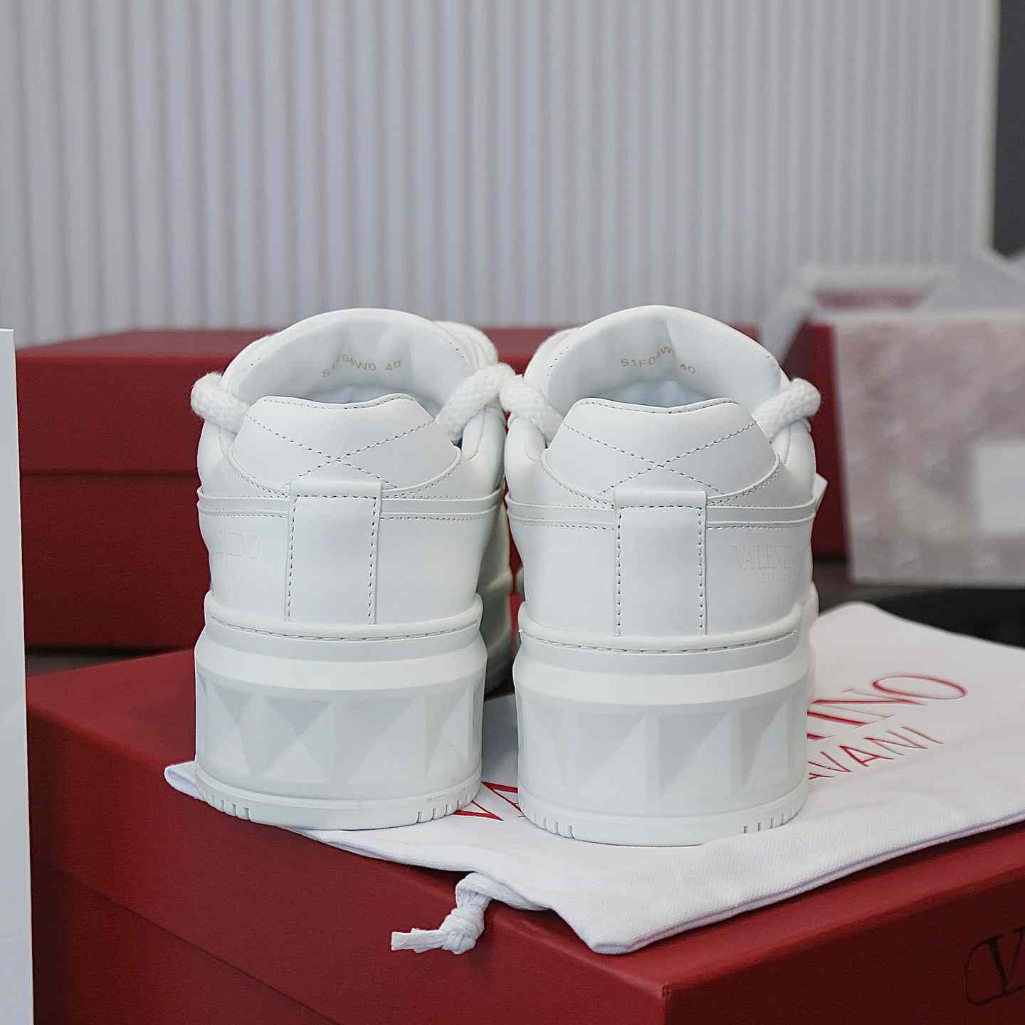 Valenti Garavani One Stud Jacquard Sneakers - FashionPlug