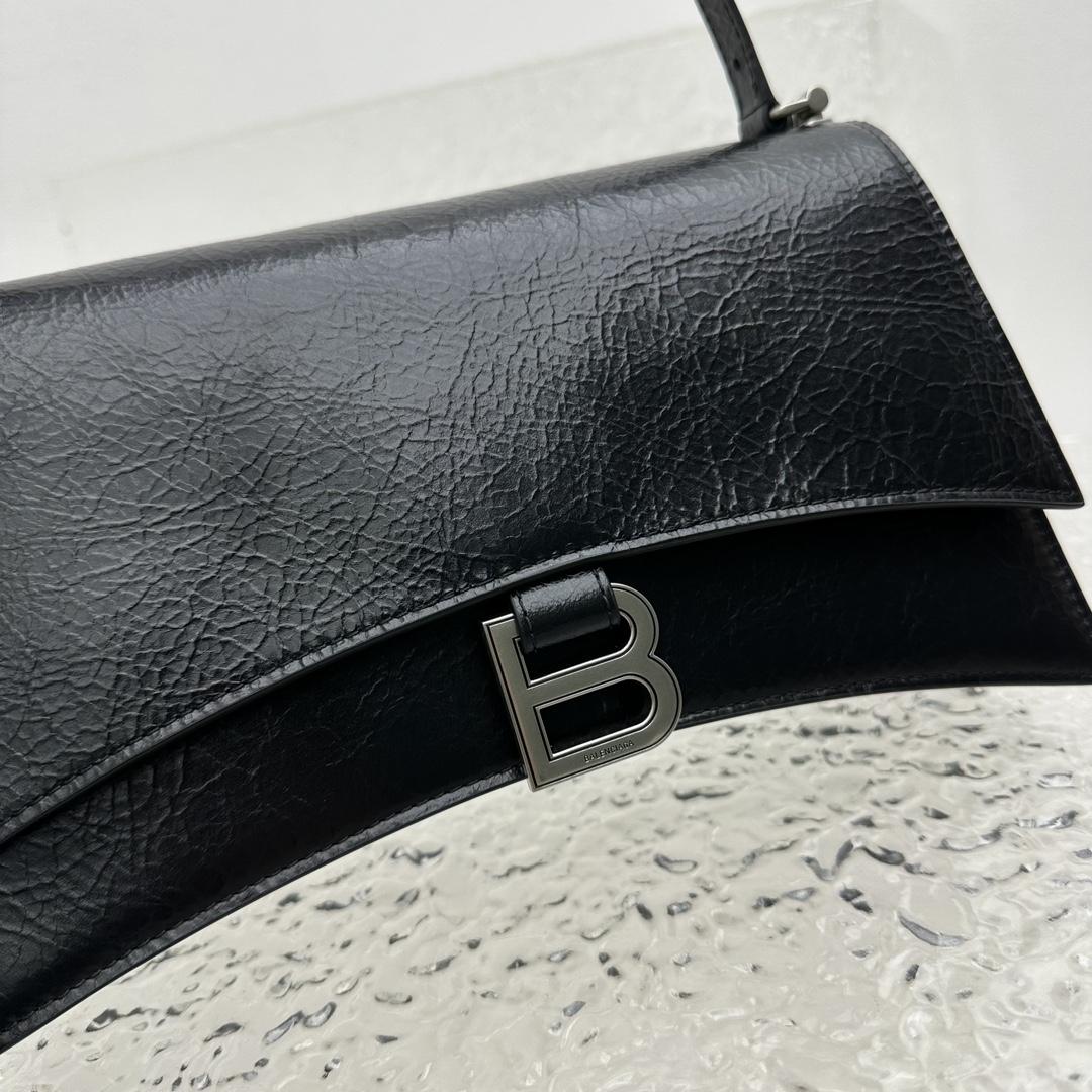 Balenciaga Women's Crush Small Sling Bag In Black - FashionPlug