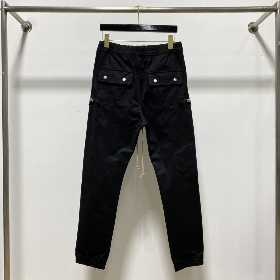 Rick Owens Black Bauhaus Cargo Pants - FashionPlug