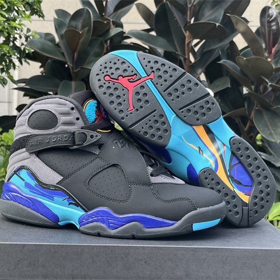 Air Jordan 8 Retro Aqua Sneakers     305381-025 - FashionPlug