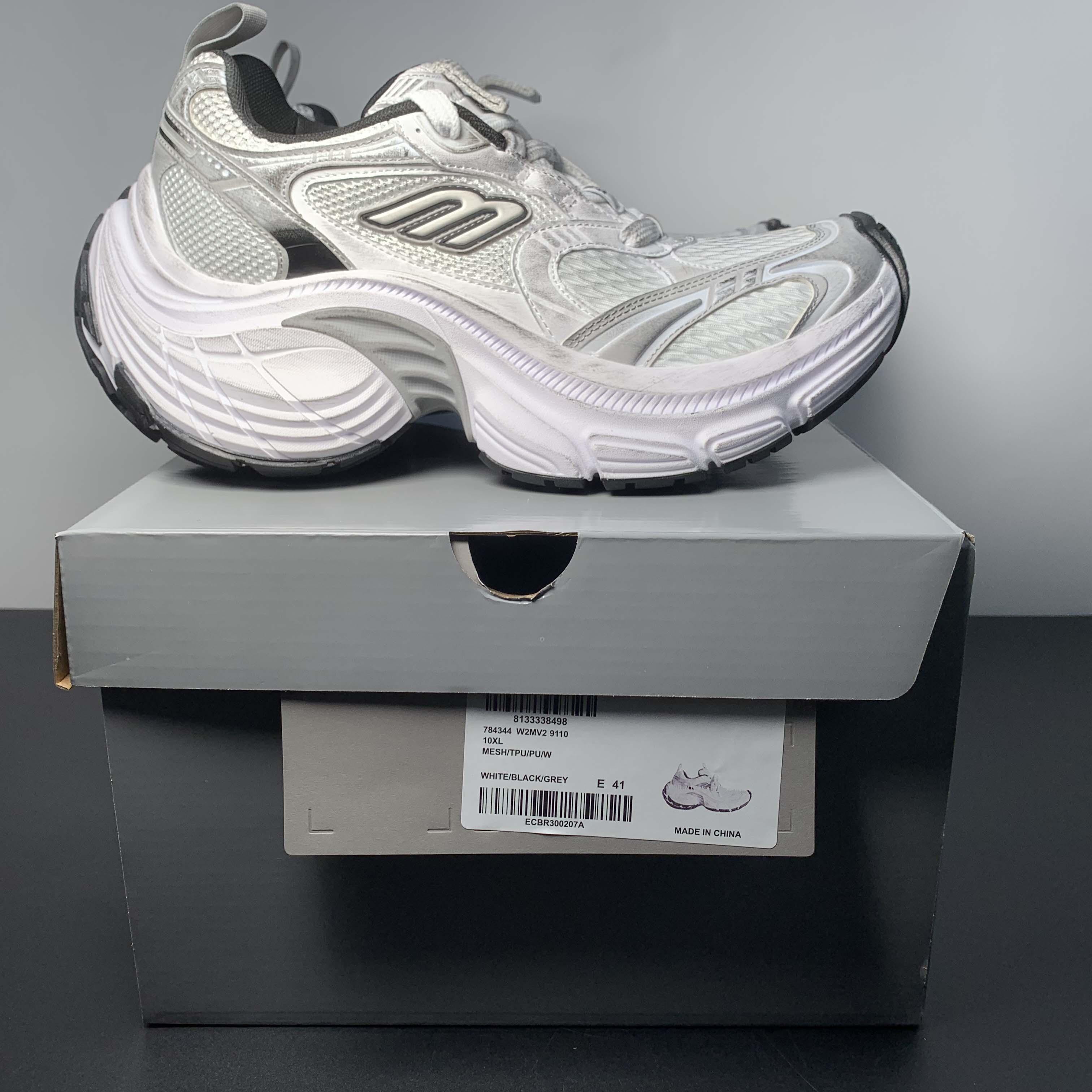 Balenciaga 10XL Sneaker In White/Black/Grey - FashionPlug