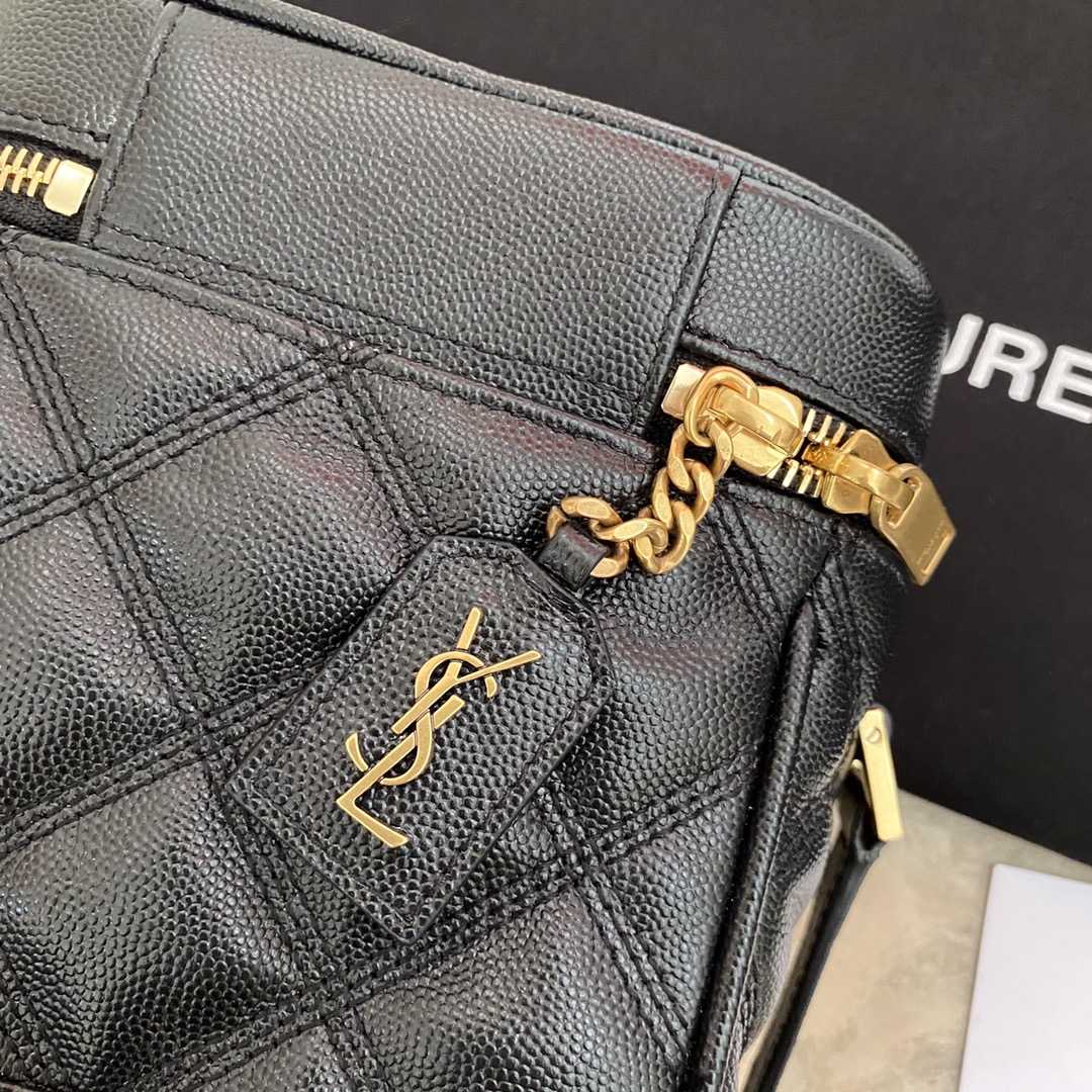 Saint Laurent Vanity Case Matelassé Leather Shoulder Bag (14.5x16.5x9cm) - FashionPlug
