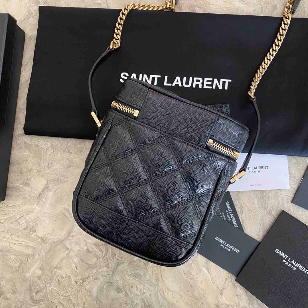 Saint Laurent Vanity Case Matelassé Leather Shoulder Bag (14.5x16.5x9cm) - FashionPlug