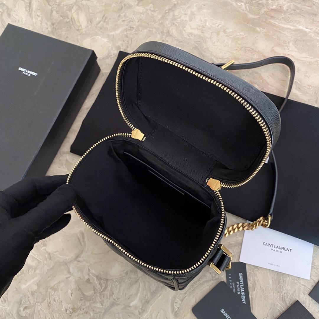 Saint Laurent Vanity Case Matelassé Leather Shoulder Bag (14.5x16.5x9cm) - FashionPlug