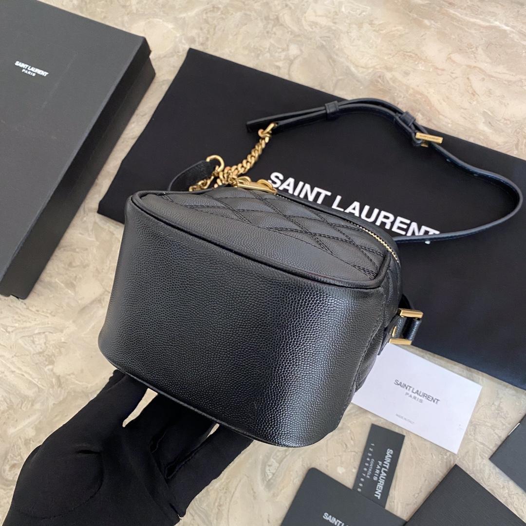 Saint Laurent Vanity Case Matelassé Leather Shoulder Bag (14.5x16.5x9cm) - FashionPlug