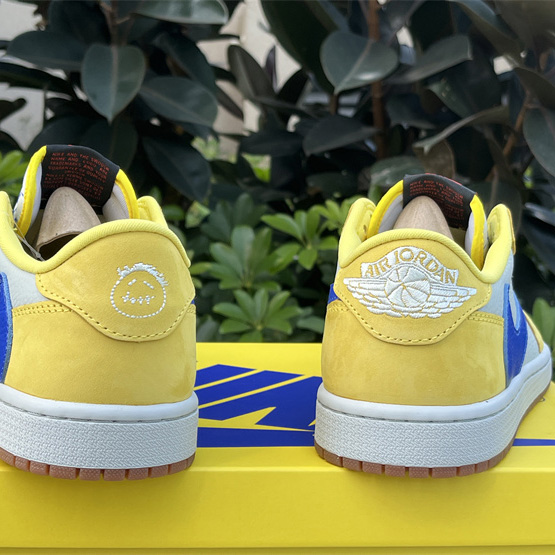 Travis Scott x Air Jordan 1 Low Canary Sneaker      DZ4137-700 - FashionPlug