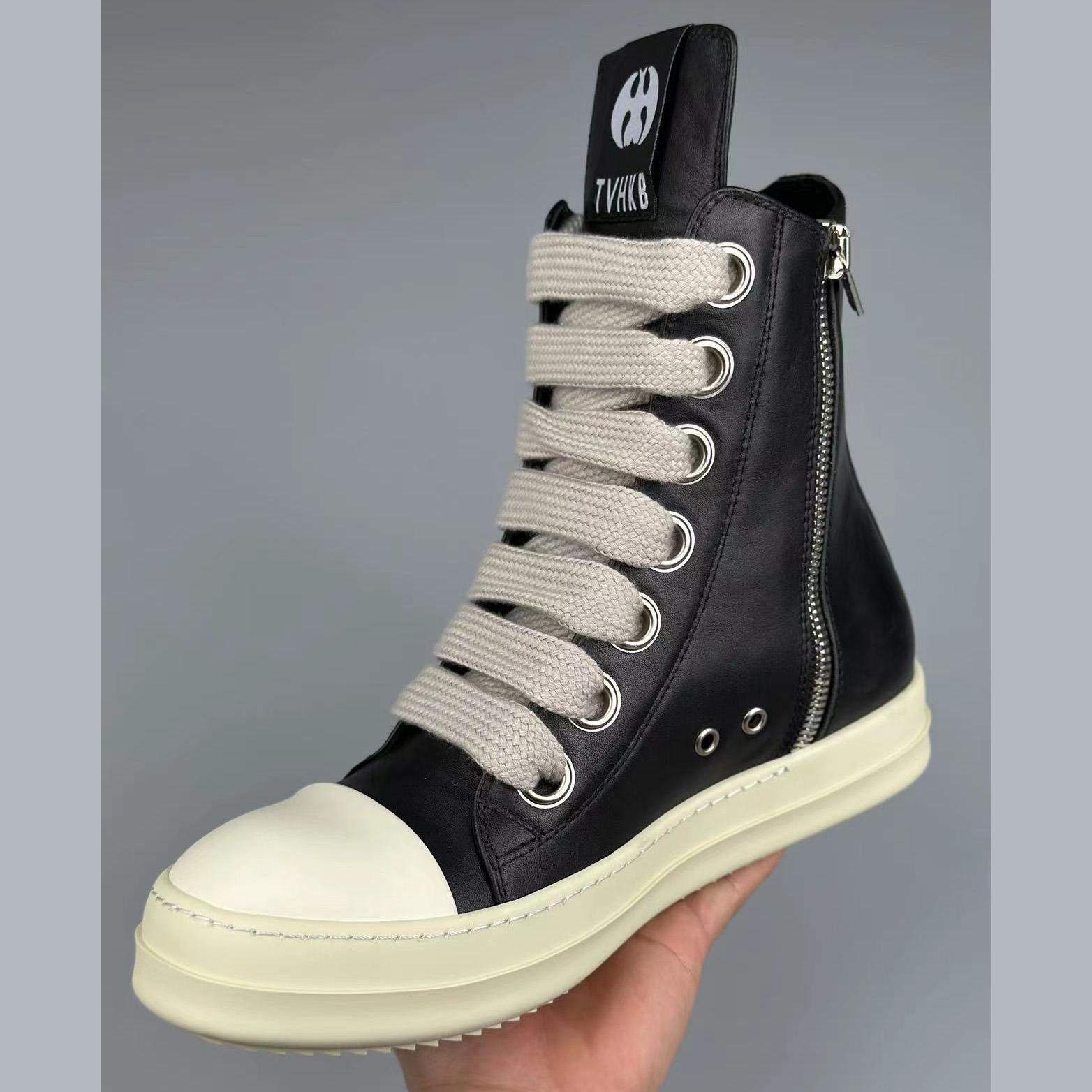 Rick Owens High-Top Sneakers - FashionPlug