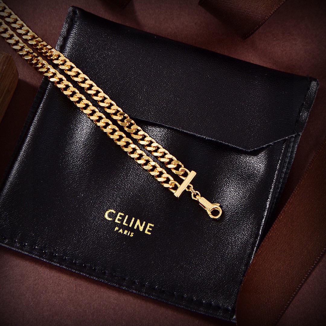 Celine Gourmette Necklace In Brass With Gold Finish Gold - FashionPlug