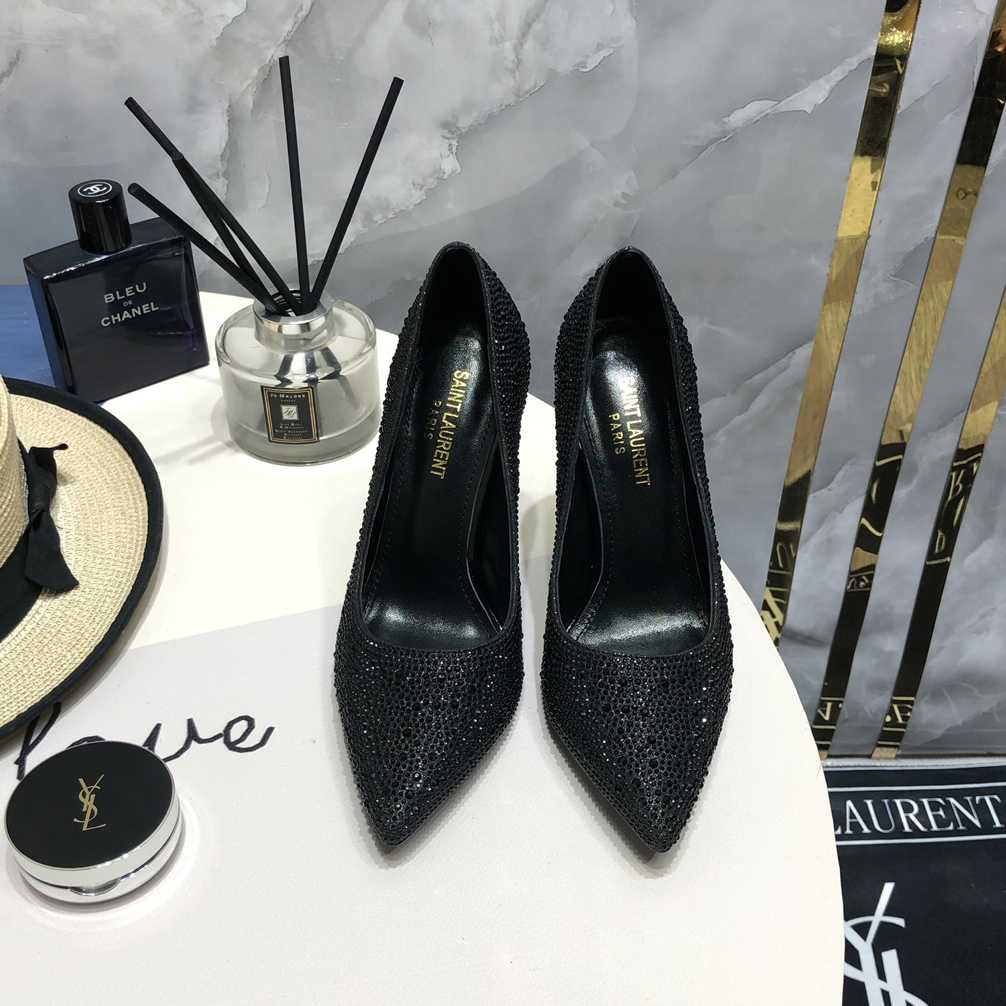 Saint Laurent Black Opyum Glitter Pumps - FashionPlug
