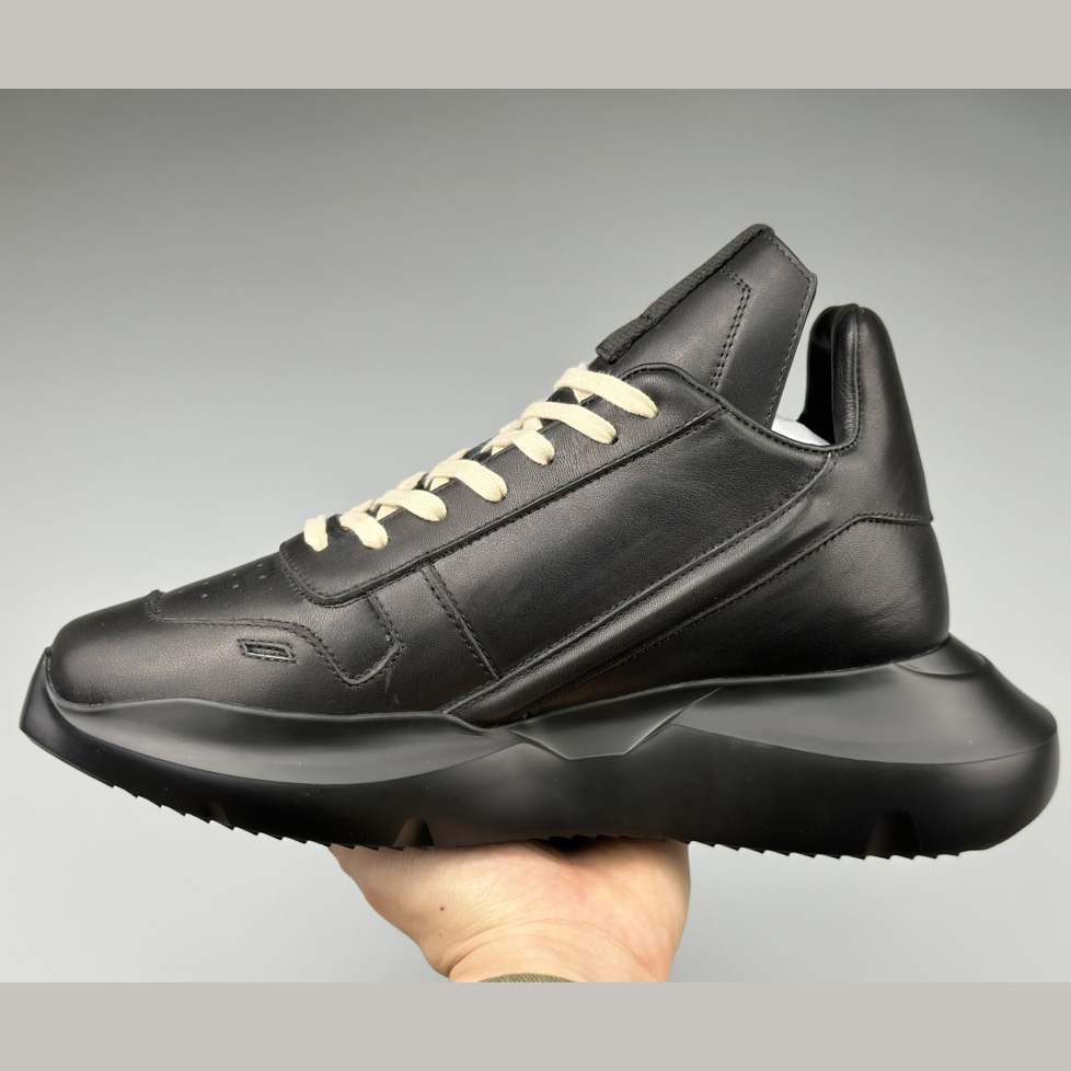 Rick Owens Geth Leather Sneakers - FashionPlug