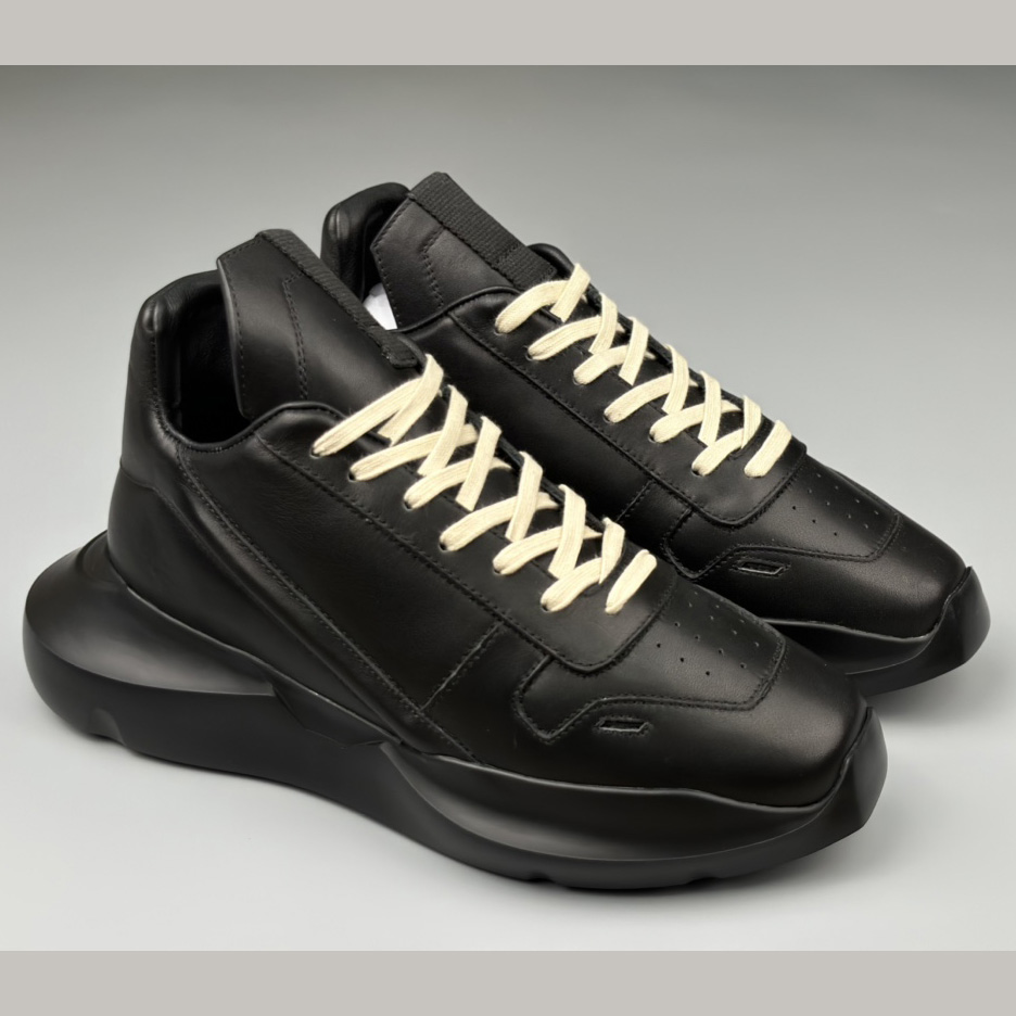 Rick Owens Geth Leather Sneakers - FashionPlug