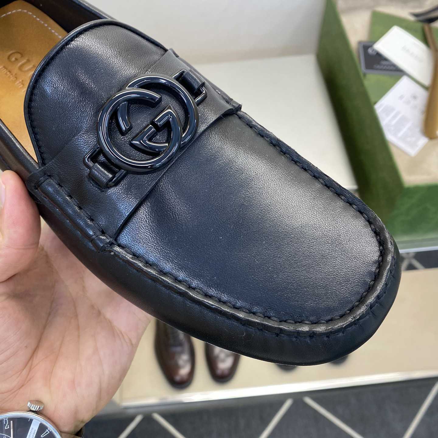 Gucci Ayrton GG Logo Driving Shoe - FashionPlug