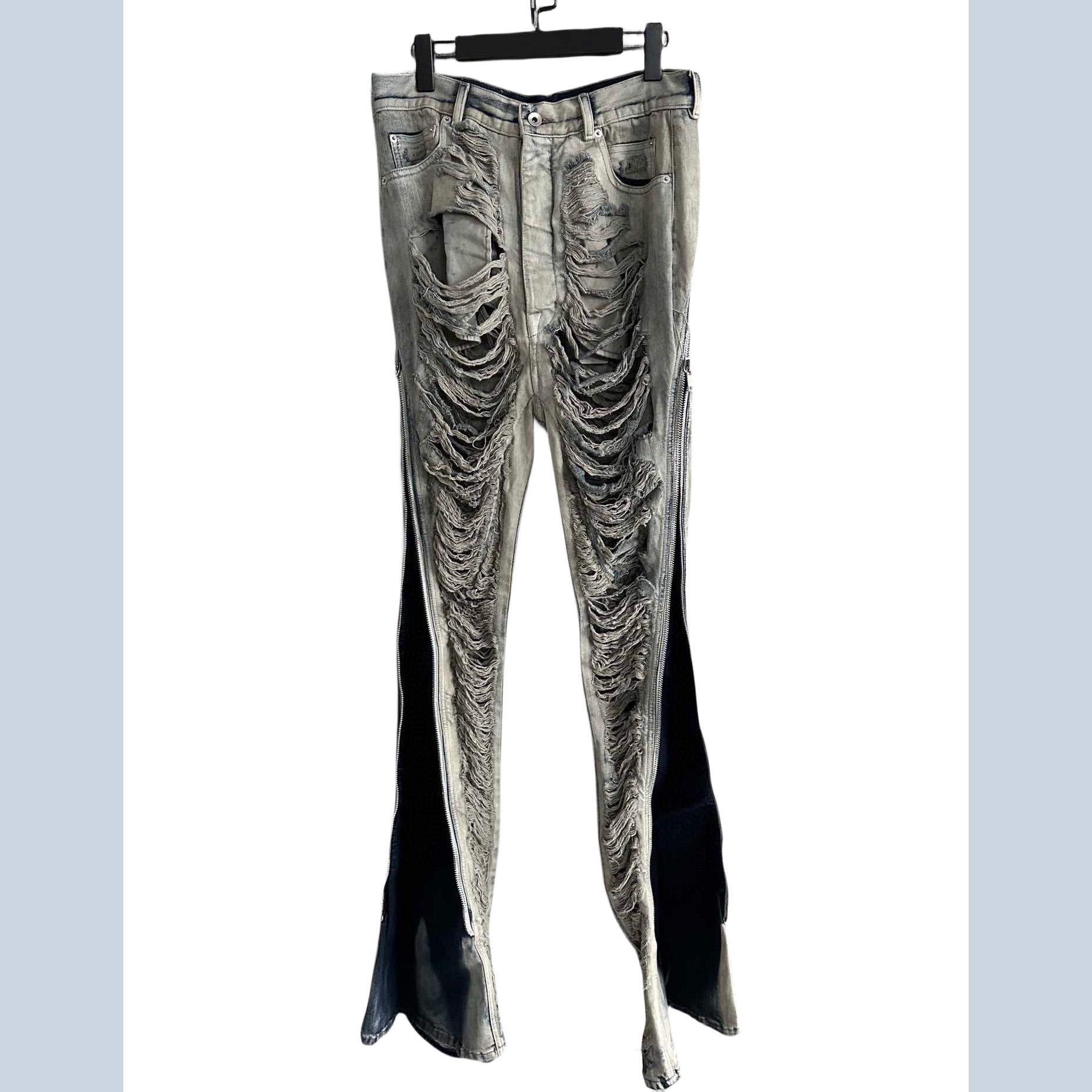 Rick Owens Distressed-finish Slim-cut Jeans - FashionPlug