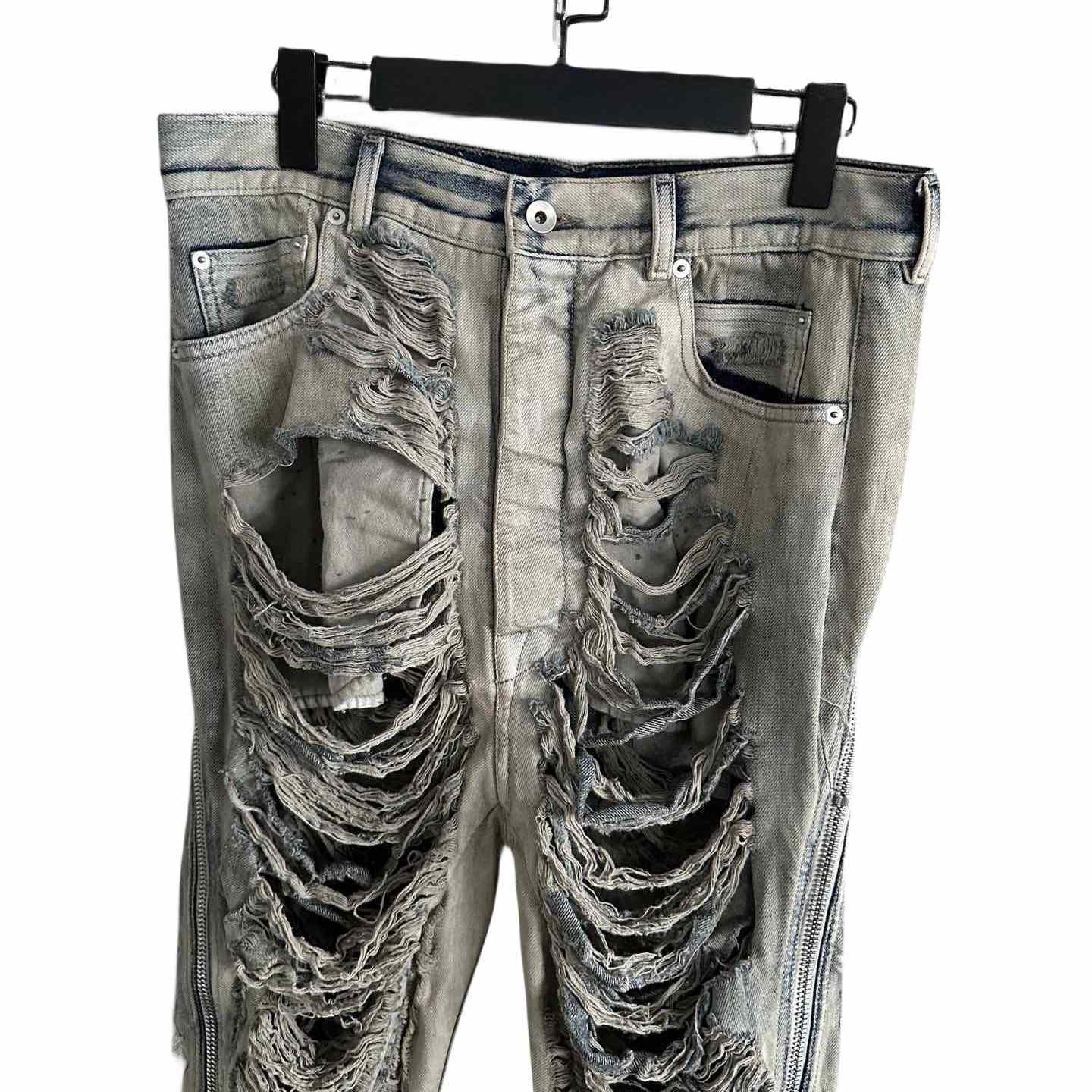Rick Owens Distressed-finish Slim-cut Jeans - FashionPlug