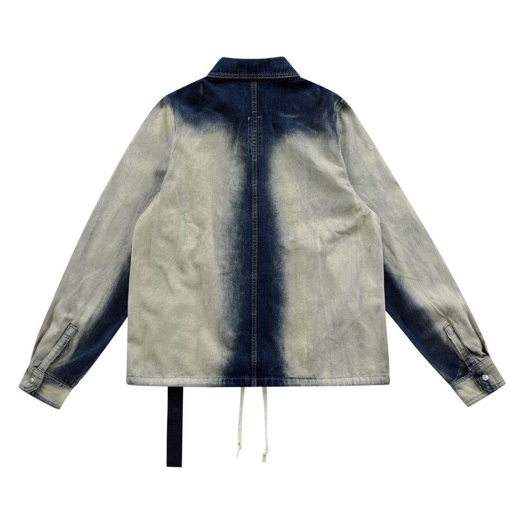 Rick Owens Drkshdw Faded Denim Jacket - FashionPlug