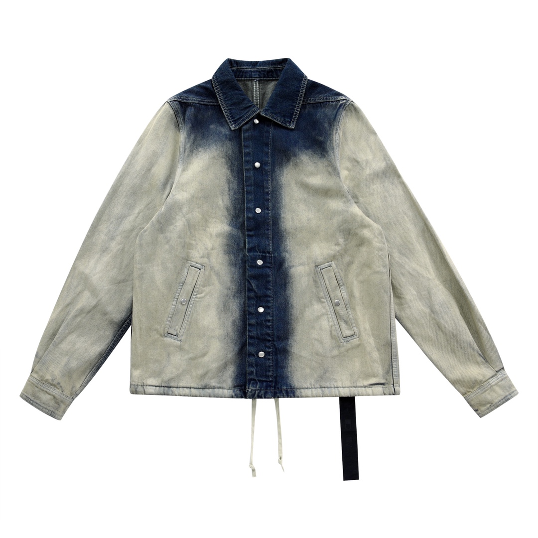 Rick Owens Drkshdw Faded Denim Jacket - FashionPlug