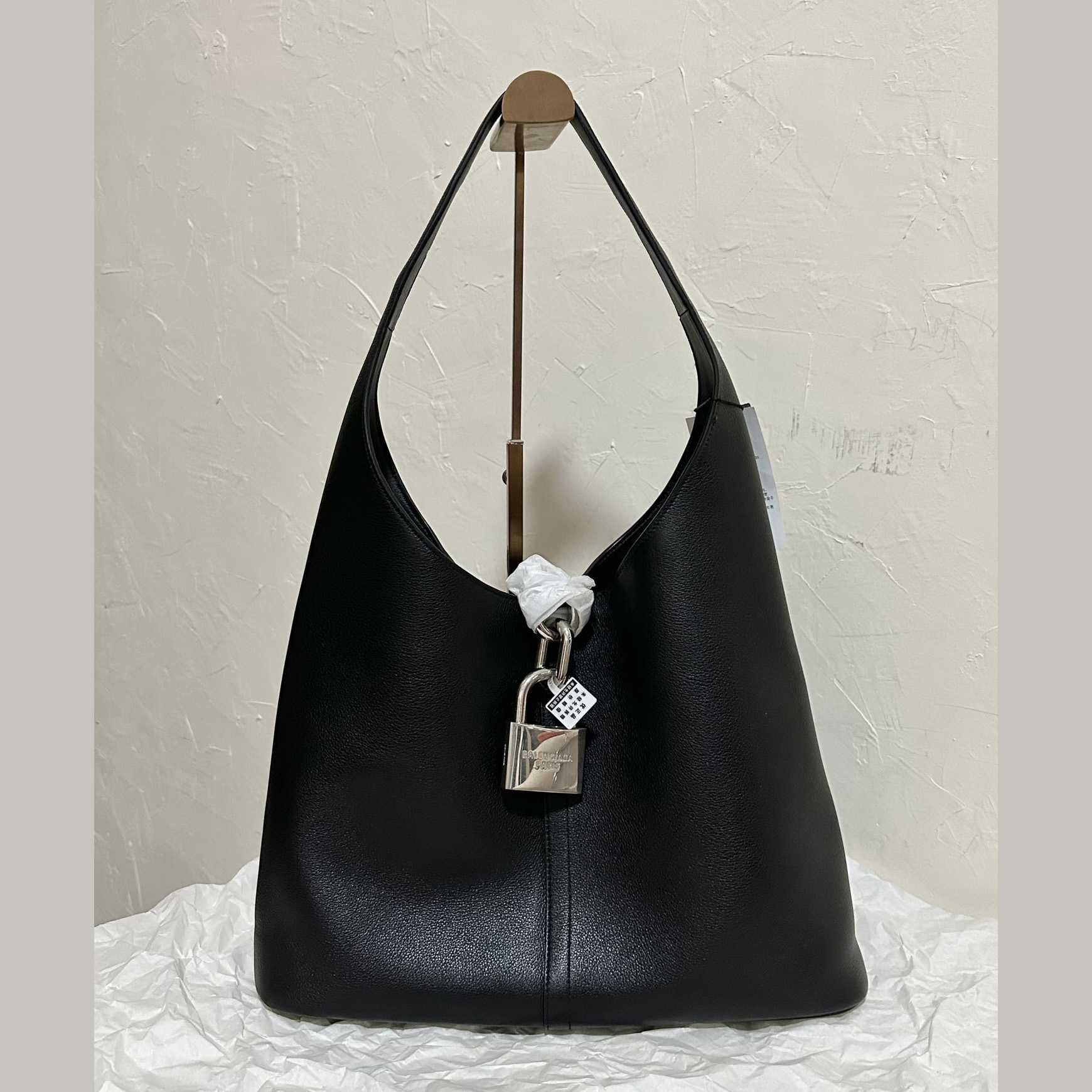 Balenciaga Women's Locker Medium North-South Hobo Bag In Black  - FashionPlug