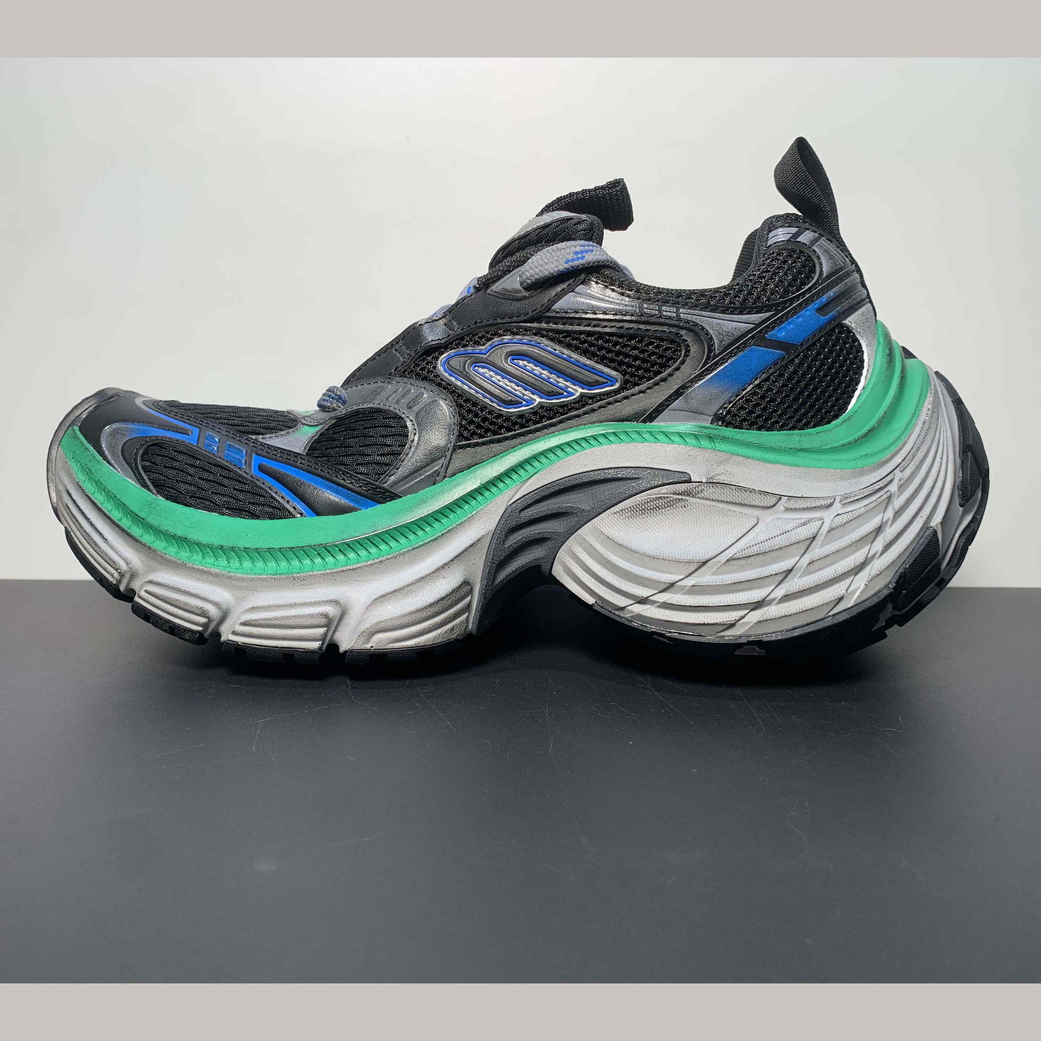 Balenciaga 10XL Sneaker in Black/Grey/Blue/Green - FashionPlug