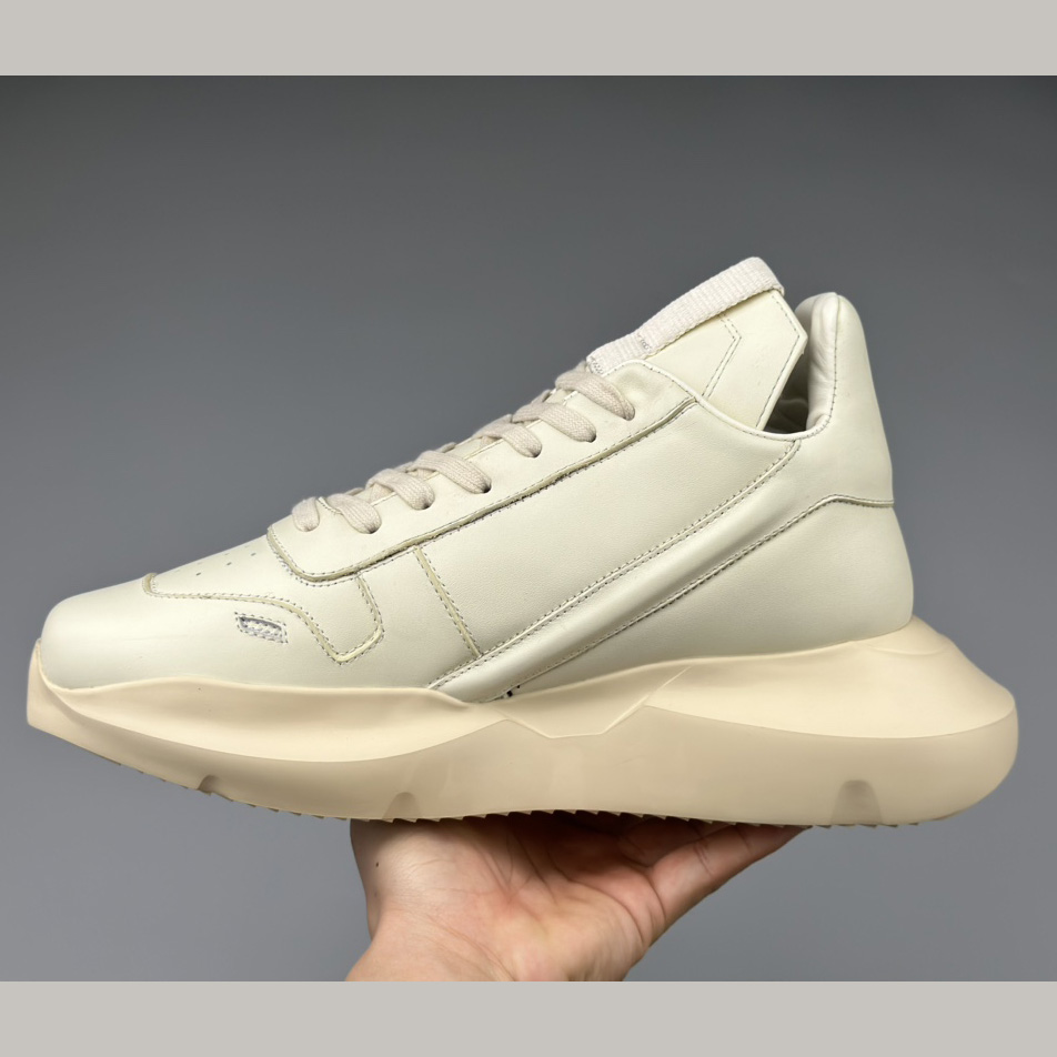 Rick Owens Geth Leather Sneakers - FashionPlug