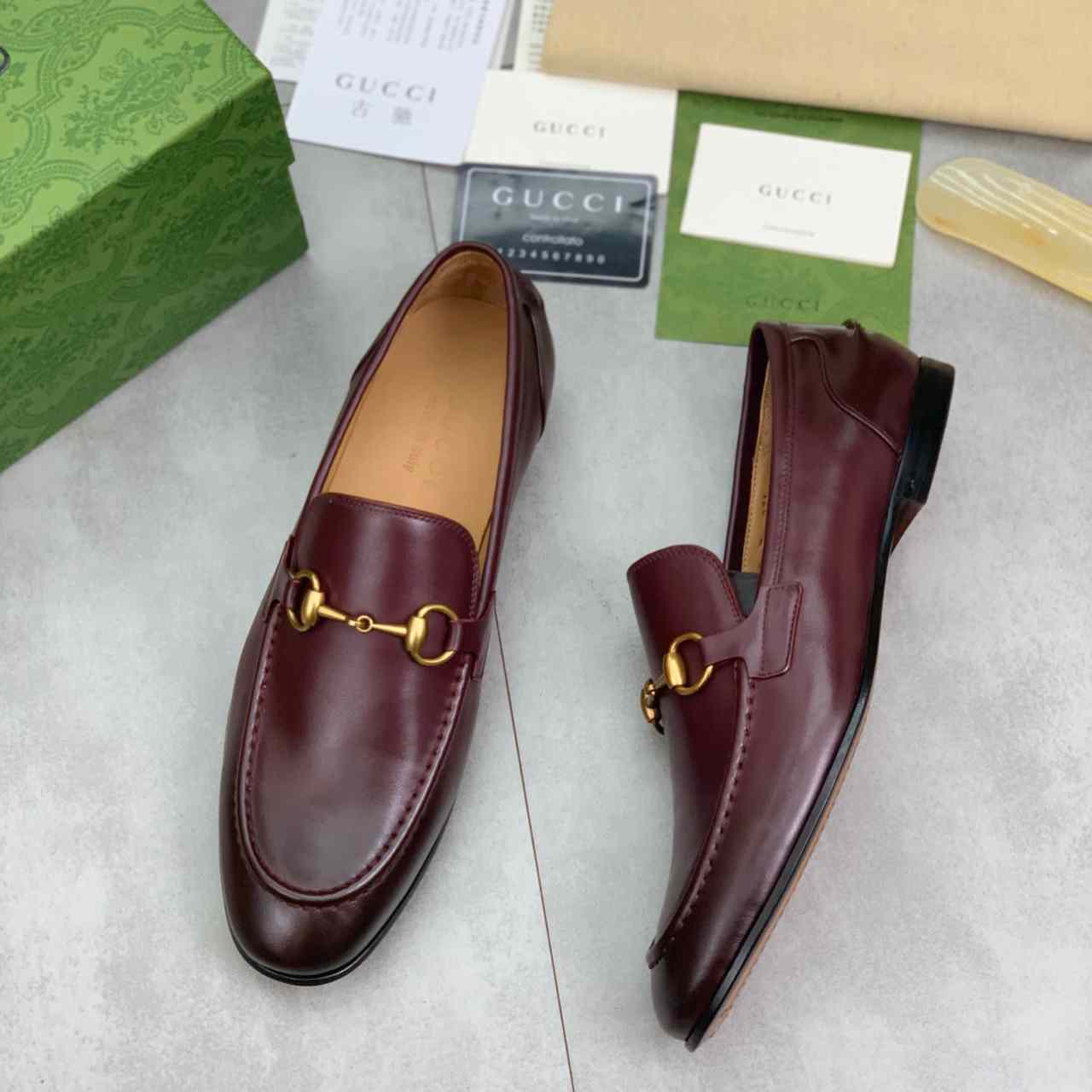 Gucci Jordaan Leather Loafer - FashionPlug