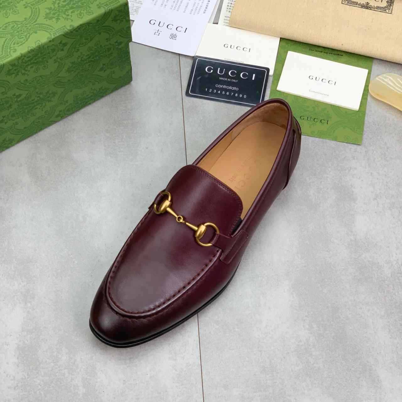 Gucci Jordaan Leather Loafer - FashionPlug