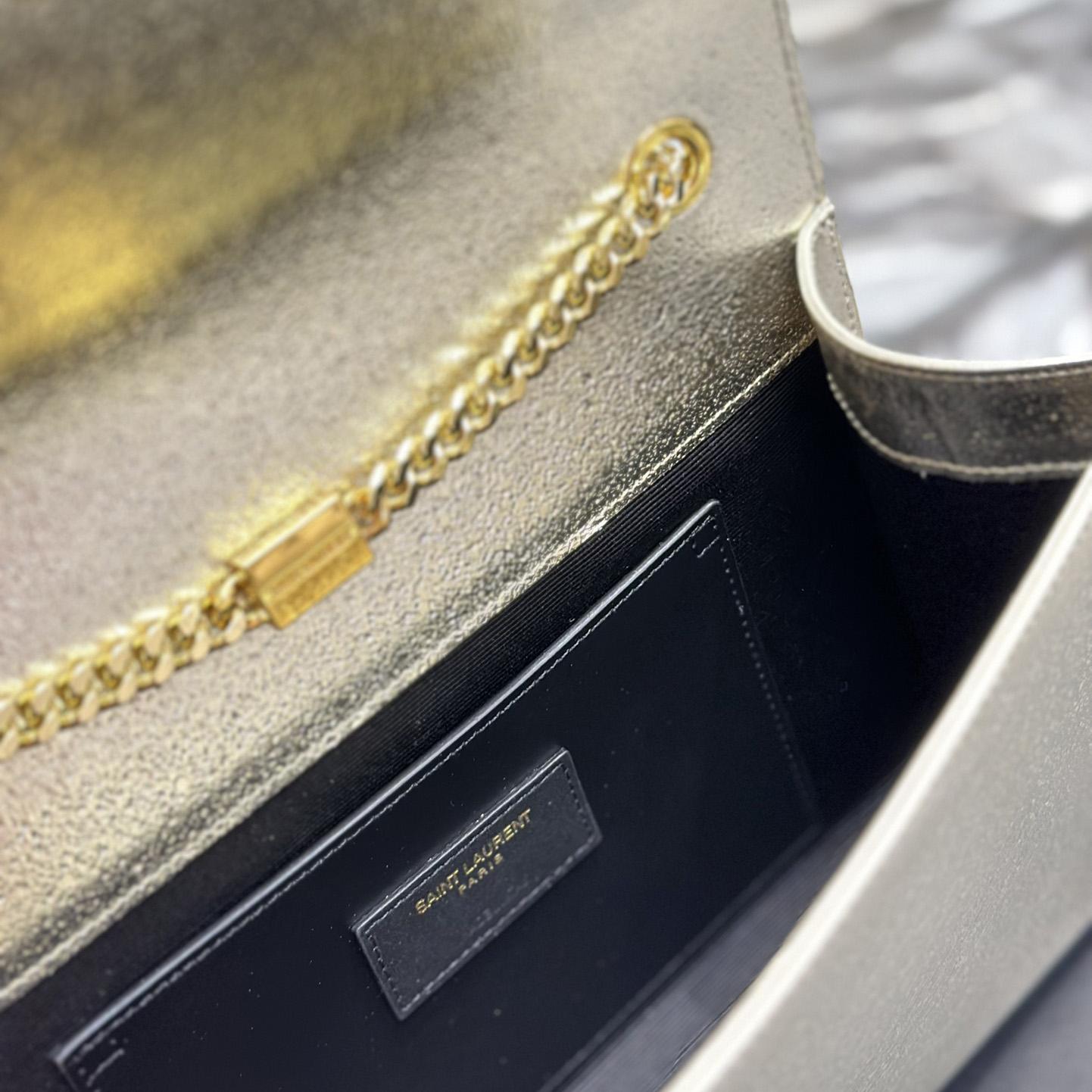 Saint Laurent Kate Medium In Grain De Poudre Embossed Leather  (24x14.5x5cm)  - FashionPlug