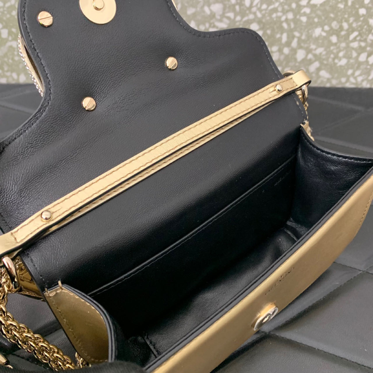 Valenti Garavani Micro Locò Crystal-embellished Bag   (20-11-5cm) - FashionPlug